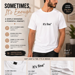 It’s Fine Minimalist T-Shirt for Men   Funny Sarca