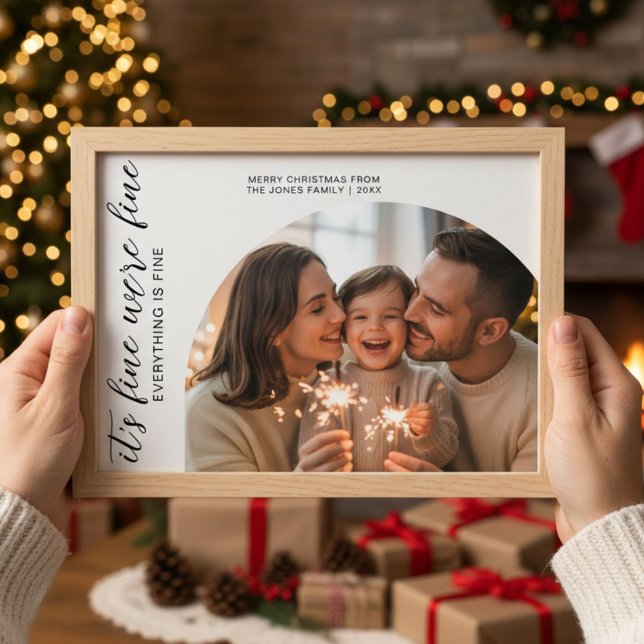 It’s Fine We’re Fine Everything Is Fine Funny Fami Holiday Card (Creator Uploaded)