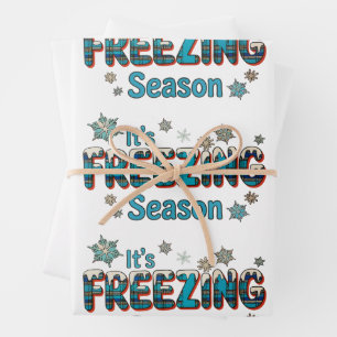 It’s Freezing Season Winter Cosy Holiday Christmas Wrapping Paper Sheet