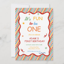 It’s Fun to Be One Colourful Stripe Birthday