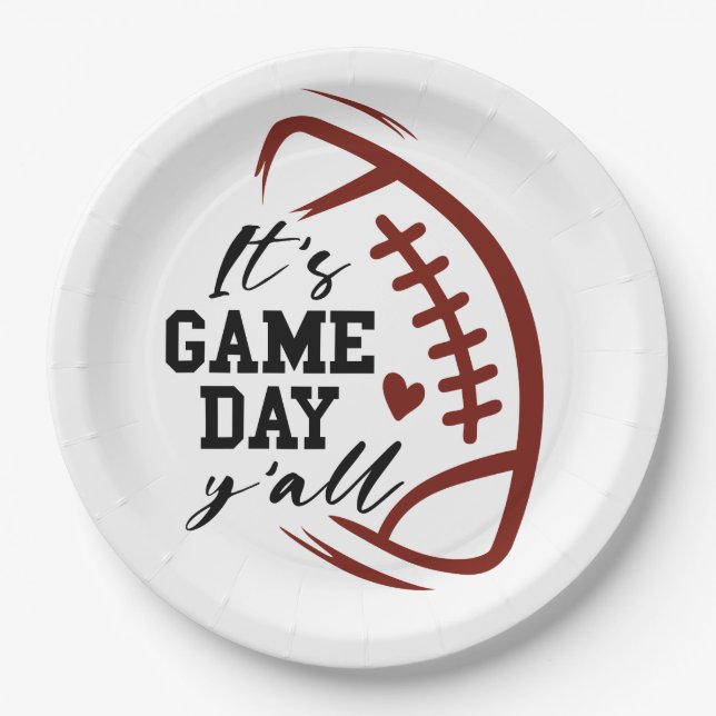 It’s Game Day. Sports.  Paper Plate (Front)