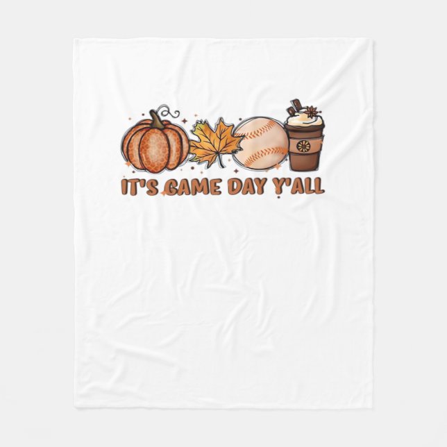 It’s Game Day Y’all, Fall Baseball Fleece Blanket (Front)