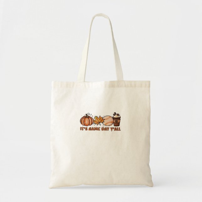 It’s Game Day Y’all, Fall Baseball Tote Bag (Front)