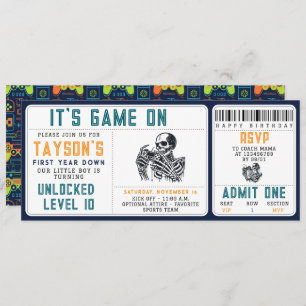 It’s Game On Skull – Video Game Birthday Party Invitation