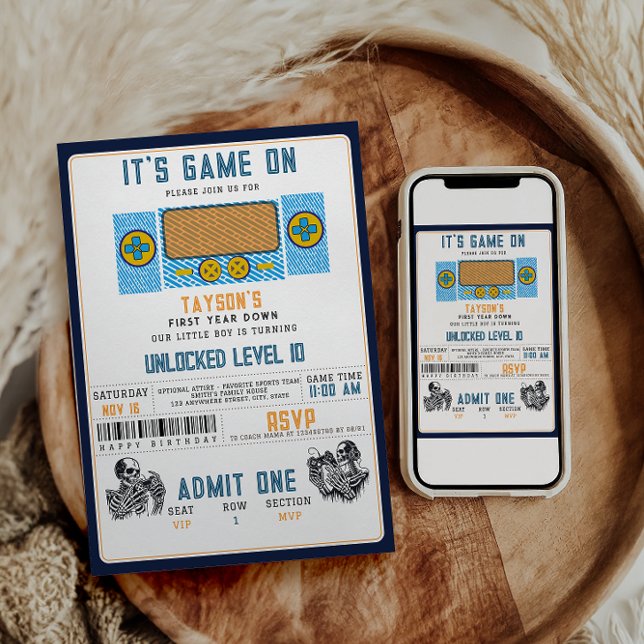 It’s Game On! Video Game Birthday Party  Invitation (Creator Uploaded)