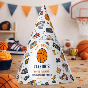 It’s Game Time Basketball 1st Birthday Rookie Year Party Hat