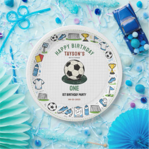 It’s Game Time football 1st Birthday – Fun Kids Paper Plate