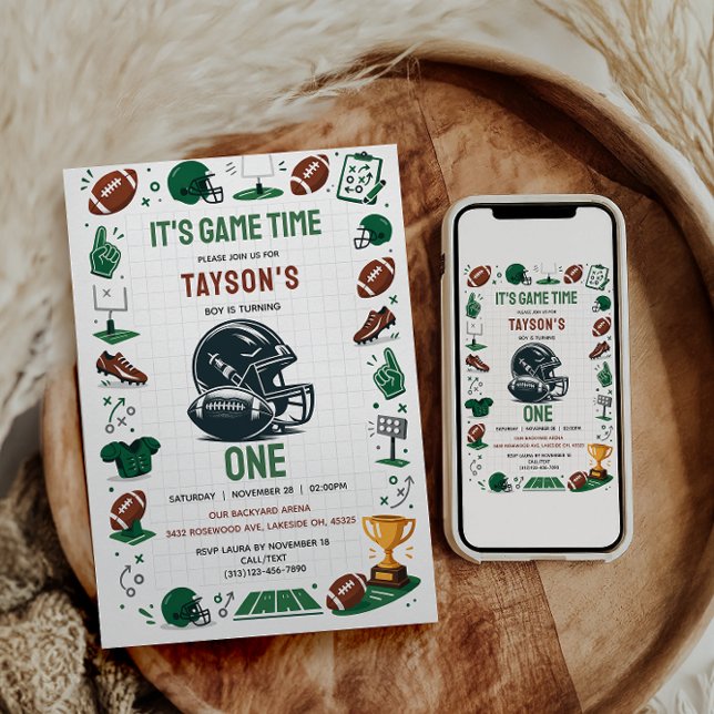 It’s Game Time Football 1st Birthday Invitation (It’s Game Time Football 1st Birthday Invitation
)