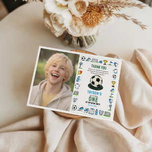 It’s Game Time football 1st Birthday Thank You Card