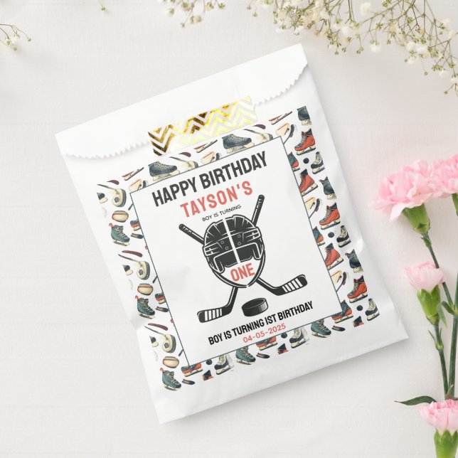 It’s Game Time Hockey 1st Birthday Party Favour Bag (Sealed)