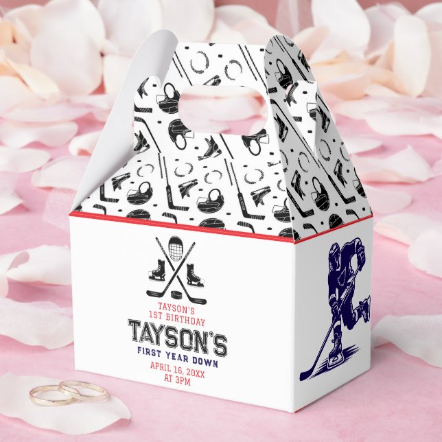 It’s Game Time Hockey 1st Birthday Party Favour Box (Wedding)