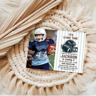 It’s game time! Kick off football birthday kids Invitation