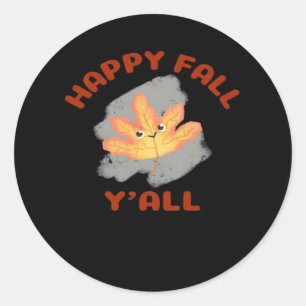 It’s Happy Fall Y’all Retro Classic Classic Round Sticker