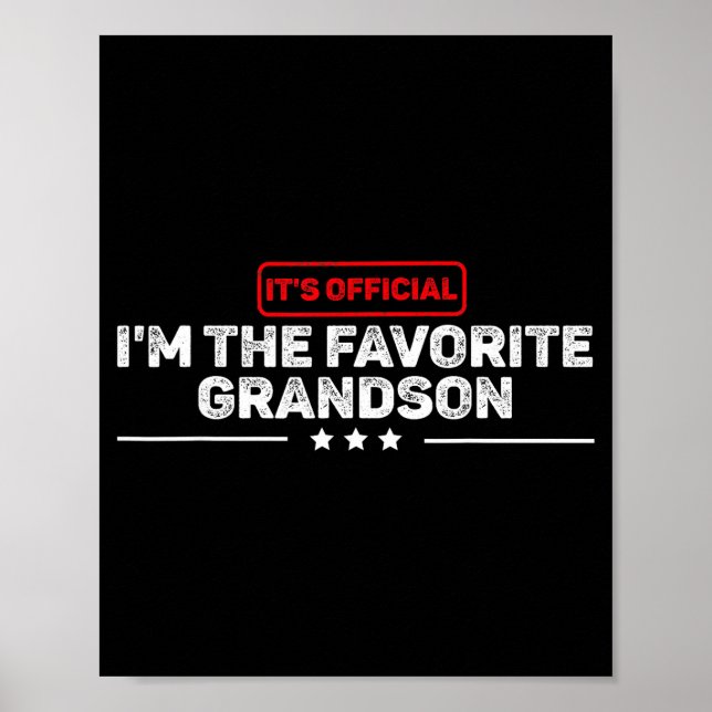 It’s I’m The Favorite Grandson Funny Humor Family  Poster (Front)