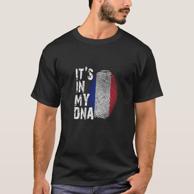 It`s In My Dna France French Frenchman Paris Flag  T-Shirt (Front)