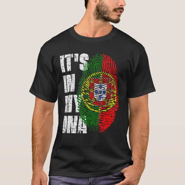 It S In My Dna Portugal Flag Portuguese T-Shirt (Front)