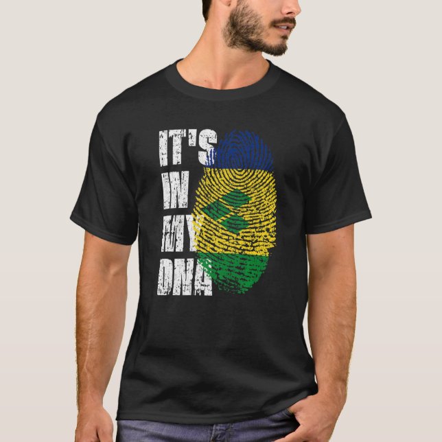 It S In My Dna St Vincent & Grenadines Flag Roots T-Shirt (Front)