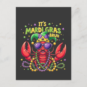 It’s Mardi Gras Bruh Funny Shrimp New Orleans Postcard