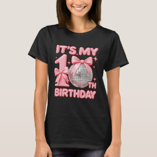 It_s My 10Th Birthday Coquette Bow Disco Ball 10 Y T-Shirt
