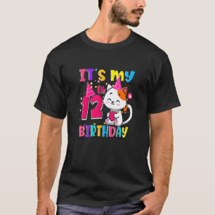 It S My 12H Birthday Eenager 12 Year Old Cat T-Shirt