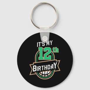 It’s My 12th Years Old Birthday Bysketbyll Themed Key Ring