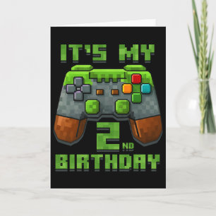 It’s My 2nd Birthday Shirt Gamer Video Game Party Card