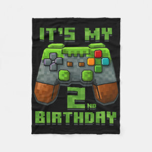 It’s My 2nd Birthday Shirt Gamer Video Game Party Fleece Blanket
