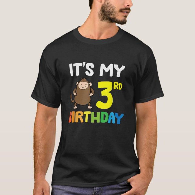 It s My 3rd Birthday Monkey T-Shirt (Front)