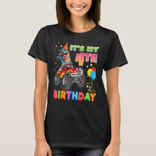 It S My 4th Birthday 4 Year Old Dinosaur Monster C T-Shirt