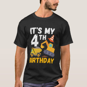 It s My 4th Birthday Construction Trucks Kids 4 Ye T-Shirt