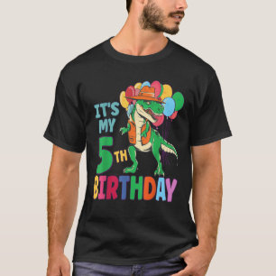 It s My 5th Birthday Dinosaur Boys Girls Kids Birt T-Shirt