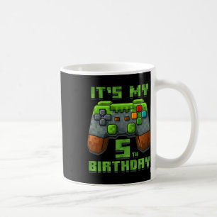 It’s My 5th Birthday Shirt Gamer Video Pixel Game  Coffee Mug