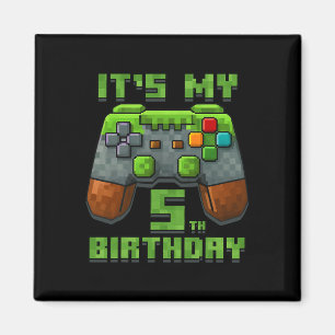 It’s My 5th Birthday Shirt Gamer Video Pixel Game  Magnet