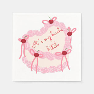 It’s My Bachelorette   Coquette Cake Bridal Party Napkin