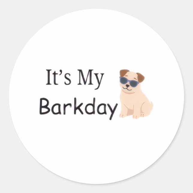 It’s My Barkday Cute Dog Birthday Sticker (Front)