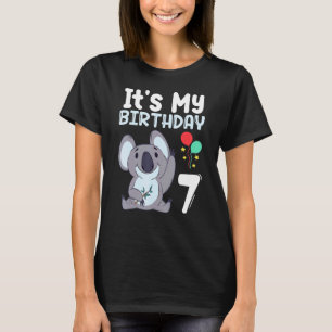 It`s My Birthday 7 Kids Party Themed Koala Birthda T-Shirt