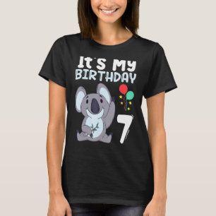 It`s My Birthday 7 Kids Party Themed Koala Birthda T-Shirt