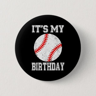 It’s My Birthday Baseball Vintage Style 6 Cm Round Badge