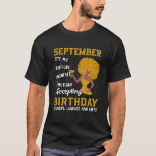It’S My Birthday Black Women September Virgo Lib T-Shirt