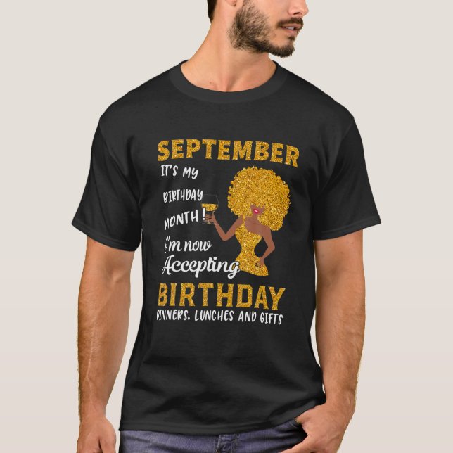 It’S My Birthday Black Women September Virgo Libra T-Shirt (Front)