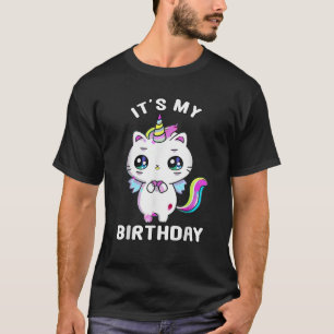 It s My Birthday Caticorn Meowgical Cat Kittycorn T-Shirt