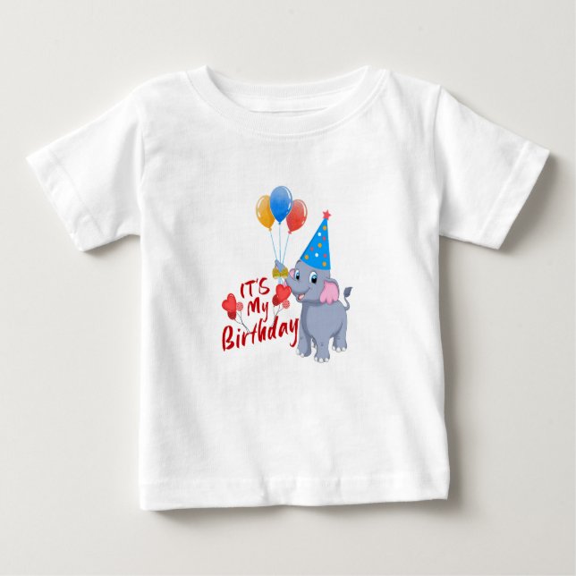 It’s My Birthday cute Elephant toddler T-Shirt (Front)