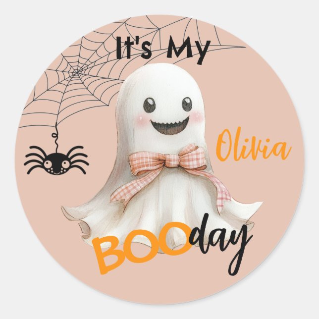 It’s My BOOday – Spooky Sweet Celebration Classic Round Sticker (Front)