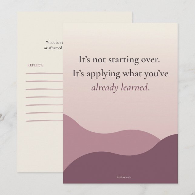 It’s Not Starting Over | Reflection Invitation (Front/Back)