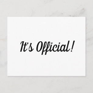 It’s Official! Elopement Wedding Announcement Postcard