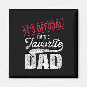 It&#; s Official I&#; m The Favourite Dad Retro Pa Magnet