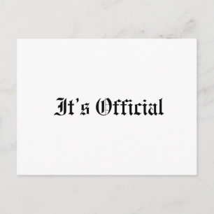 It’s Official Rustic Gothic Wedding Announcement Postcard