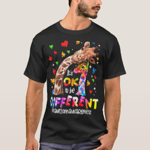 It s Ok To Be Different Autism Awareness Cute Gira T-Shirt