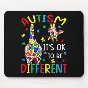 It’s Ok To Be Different Autism Awareness Giraffe Mouse Pad