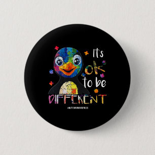 It’s Ok To Be Different - Autism Awareness Penguin 6 Cm Round Badge